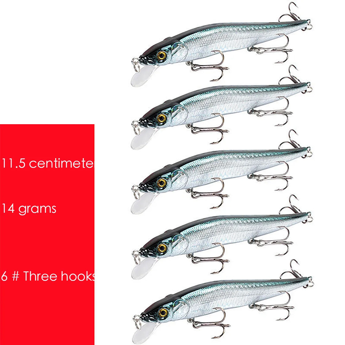 115mm 14g Sinking Minnow Fishing Lure – Hard Bait Crankbait for Bass