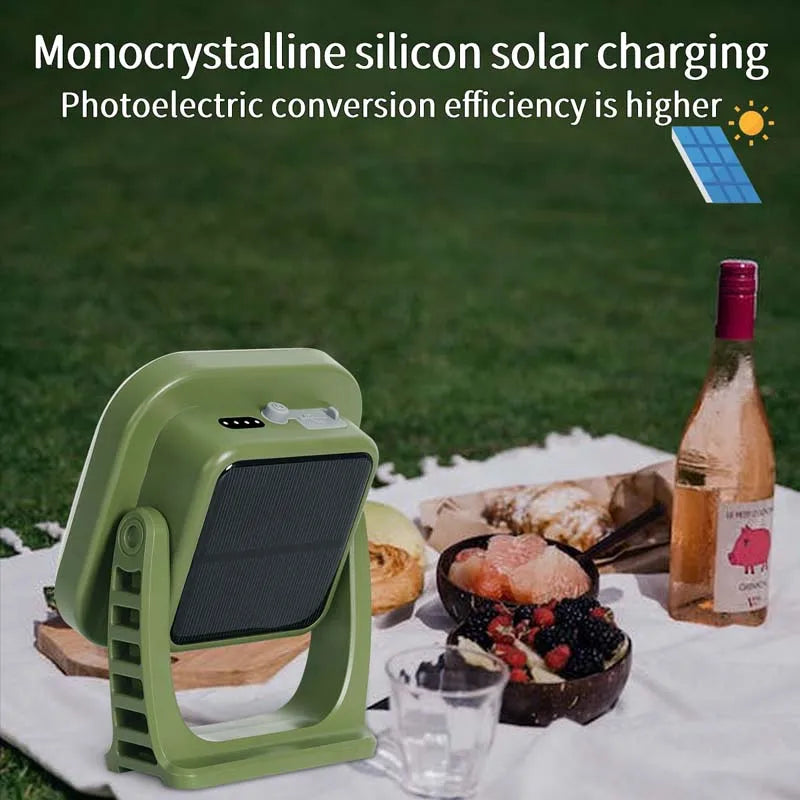 MOSLIGHTING 80W Solar Camping Lantern – Zoom Torch with Magnet & Strong LED Light