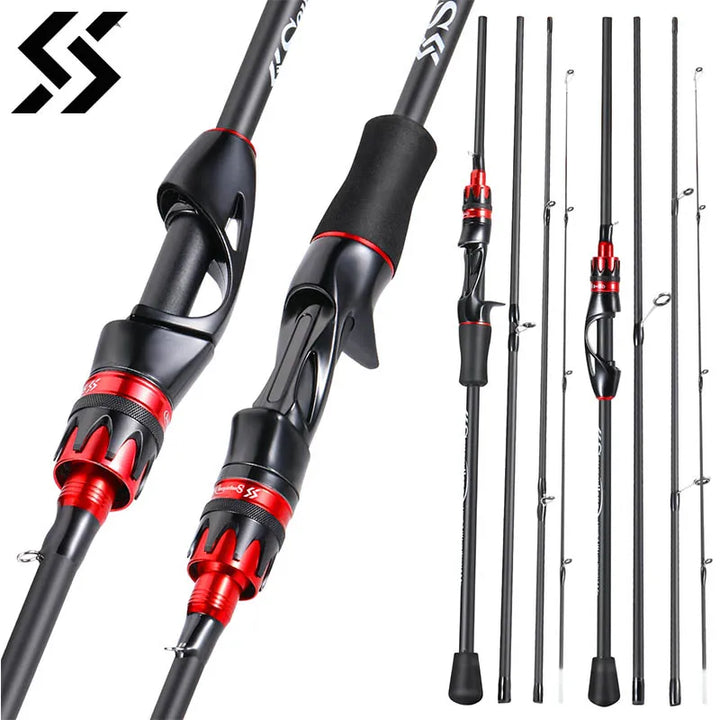 Sougayilang 2.1m Ultralight Carbon Spinning Casting Rod – 4-Section