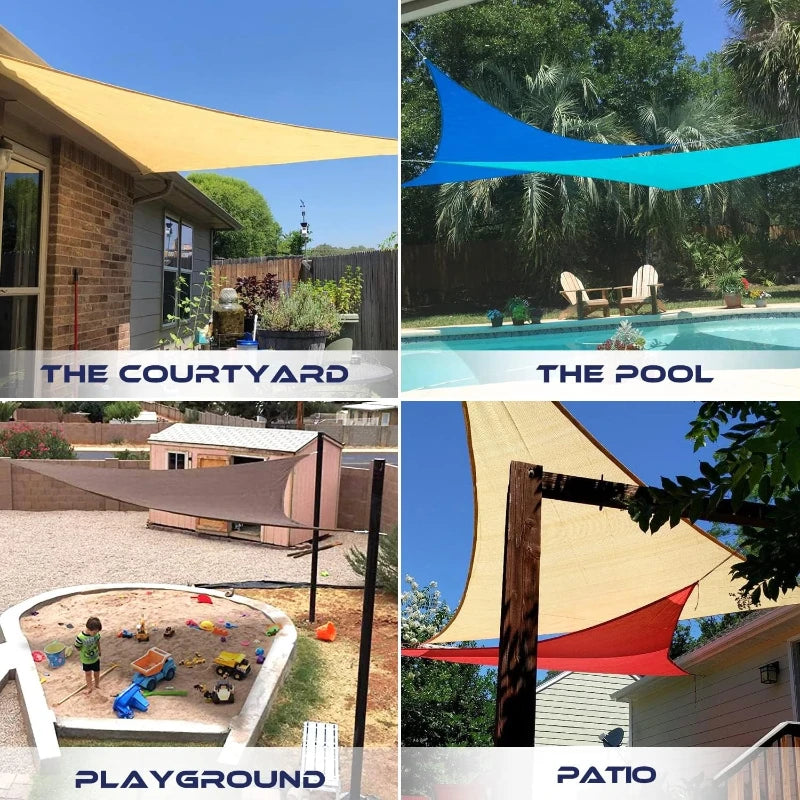 3x3x3M Waterproof Triangle Sun Shade Sail – Outdoor UV Canopy for Backyard, Patio, Camping & Garden