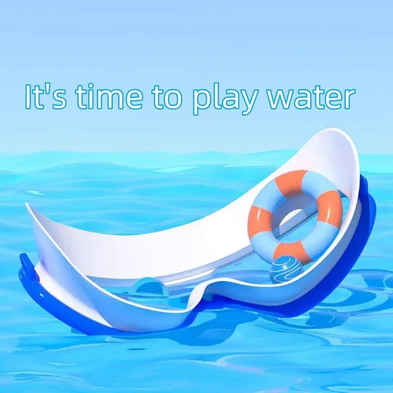 Big Frame Swimming Goggles with Earplugs – Anti-Fog, No-Leak, Wide View for Kids & Adults