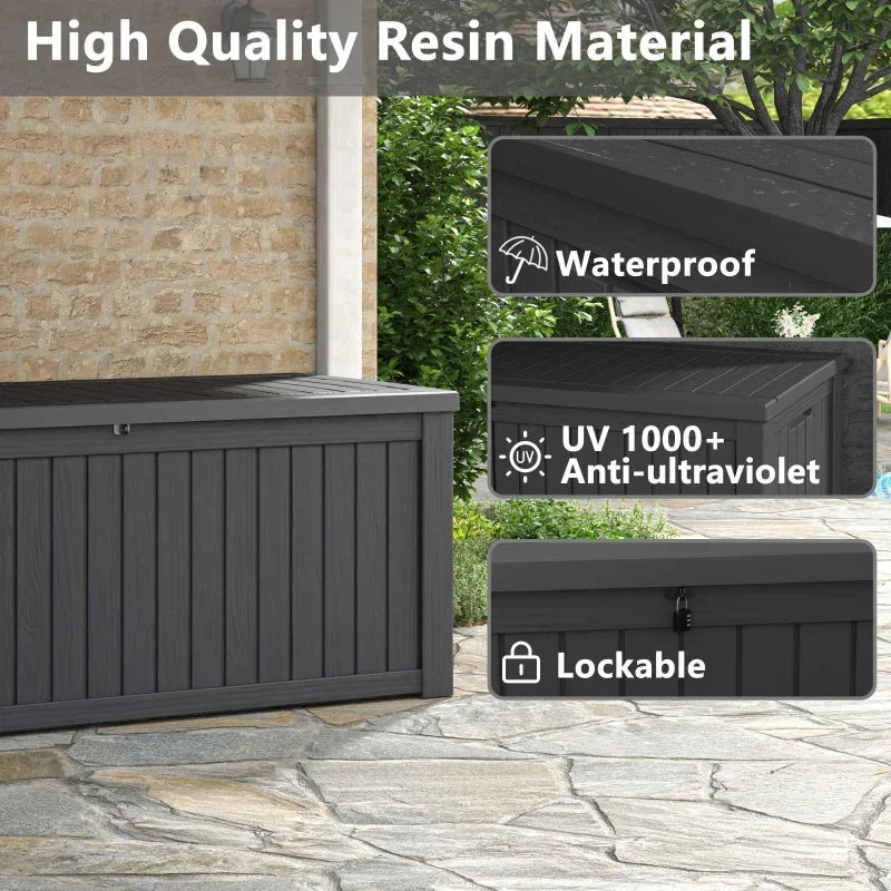 Resin Outdoor Storage Deck Box – 150/100/32 Gallon Weather-Resistant Patio Organizer