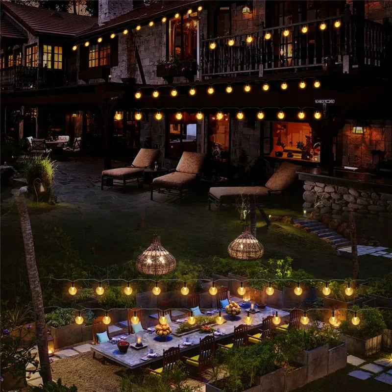 2024 Solar Crystal Globe String Lights – Waterproof IP65 LED Fairy Lights for Outdoor Garden, Patio, Party & Holiday Decor