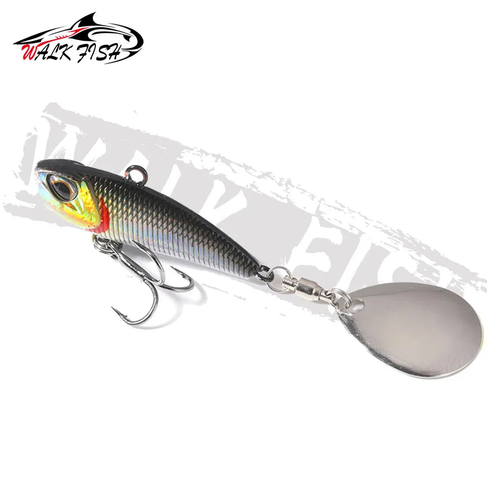 WALK FISH Metal Spinner Bait VIB Lure – 7g/11g/15g/21g Trolling Wobbler with Rotating Tail
