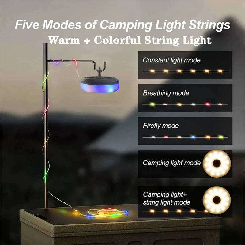 10M Waterproof LED Camping Lamp Strip – Outdoor Garden & Tent Decoration