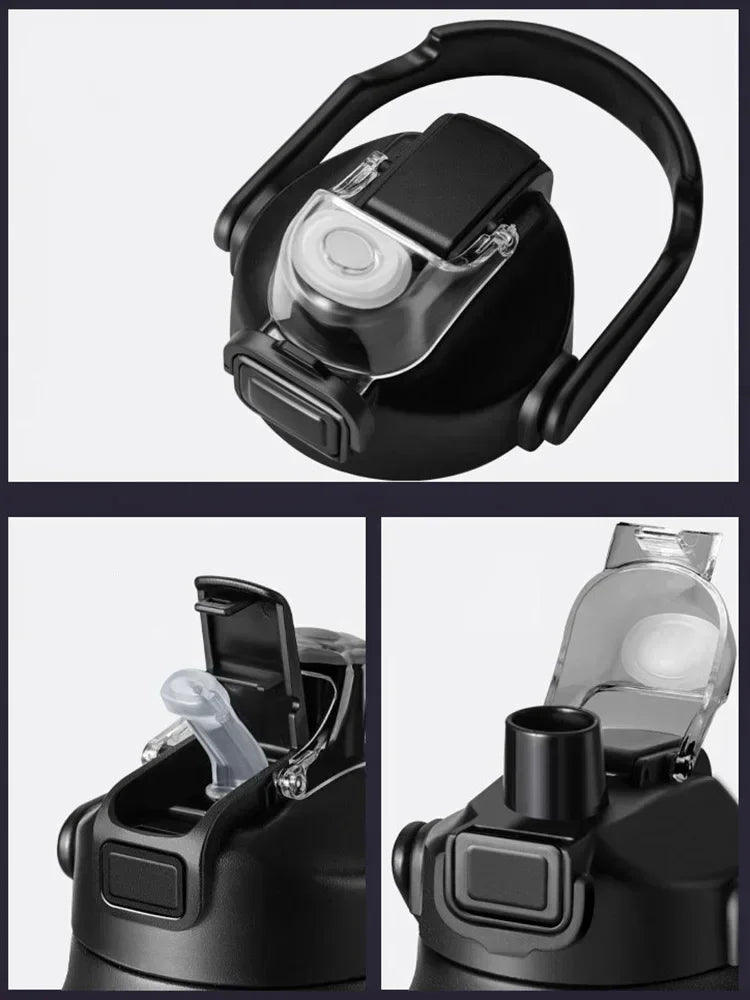 Vacuum Insulated Stainless Steel Water Bottle with Straw – Hot & Cold Thermos