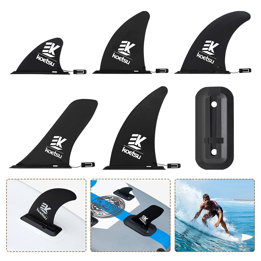 Detachable Longboard Paddle Board Fin – 10 to 4.5 Inch Surfboard Tail Fin