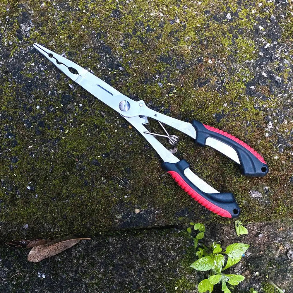 Stainless Steel Long Nose Fishing Pliers with Hook Remover