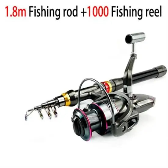 Telescopic Carbon Fiber Fishing Rod & Reel Combo 1.8–3.6m