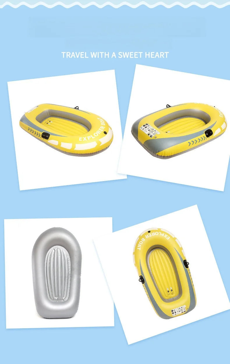2-Person PVC Inflatable Boat – Leisure Fishing & Drifting Raft