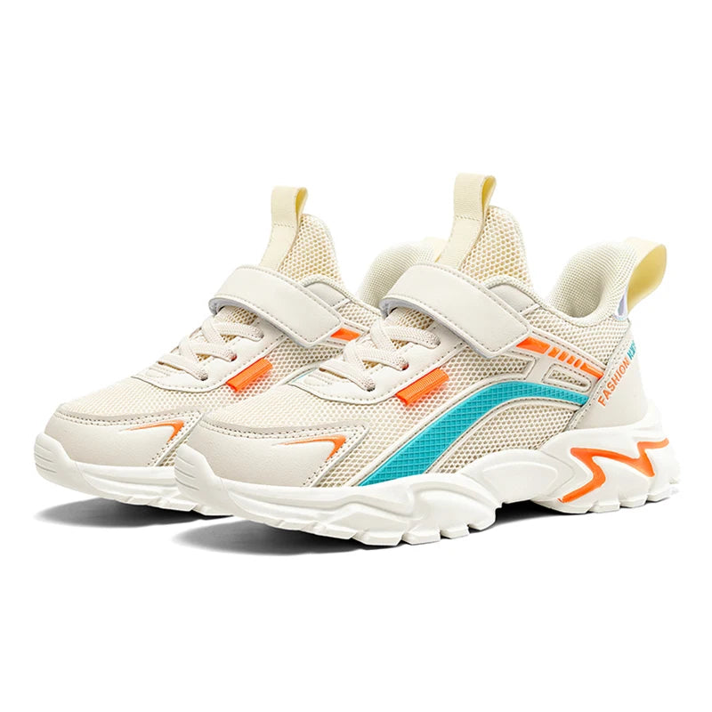 Lightweight Kids' Black Mesh Sneakers – Breathable & Non-Slip