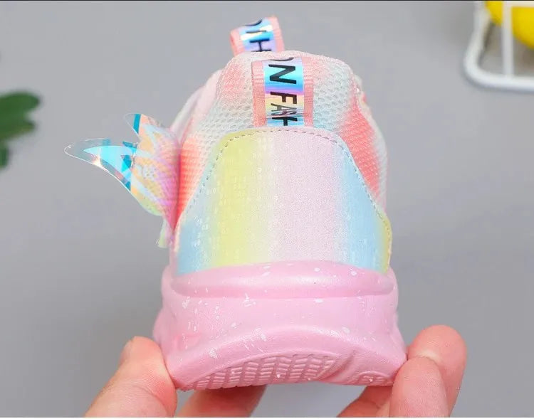 Disney Girls' LED Princess Sneakers – Elsa Pink & Purple