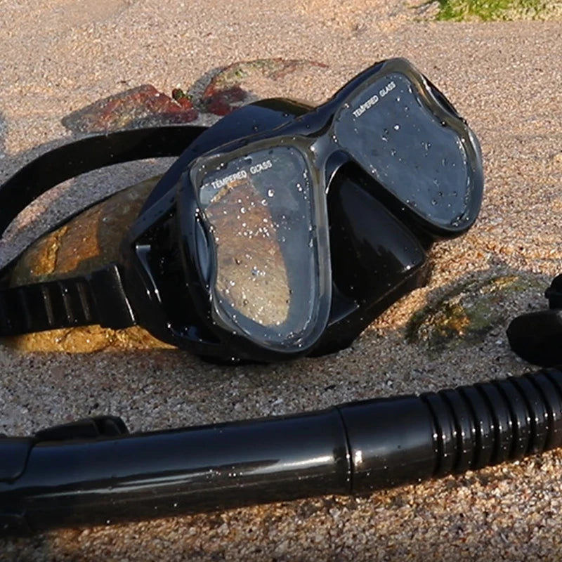 Professional Dry Snorkel Set – Panoramic Wide View Anti-Fog Diving Mask with Dry Tube
