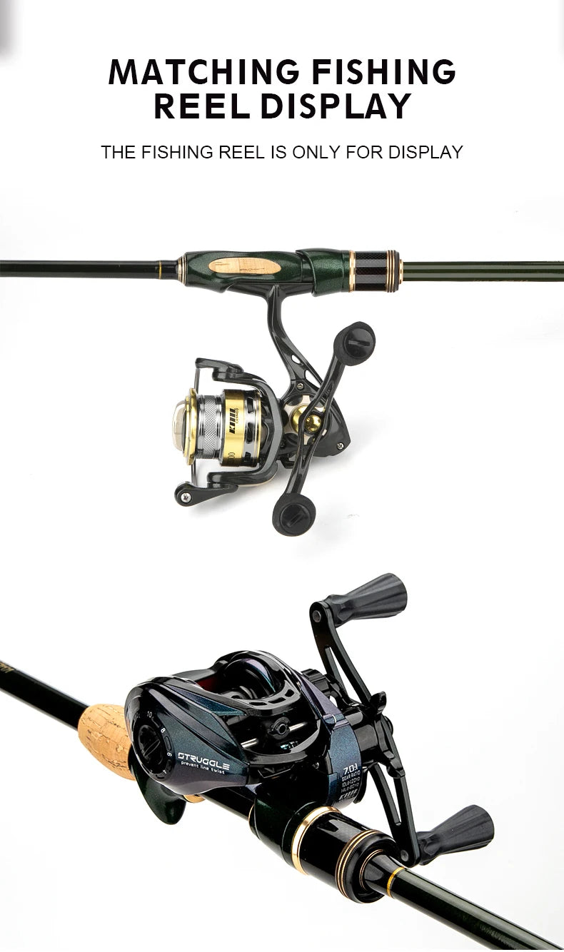 CEMREO Portable Carbon Travel Fishing Rod – 1.8m to 2.4m