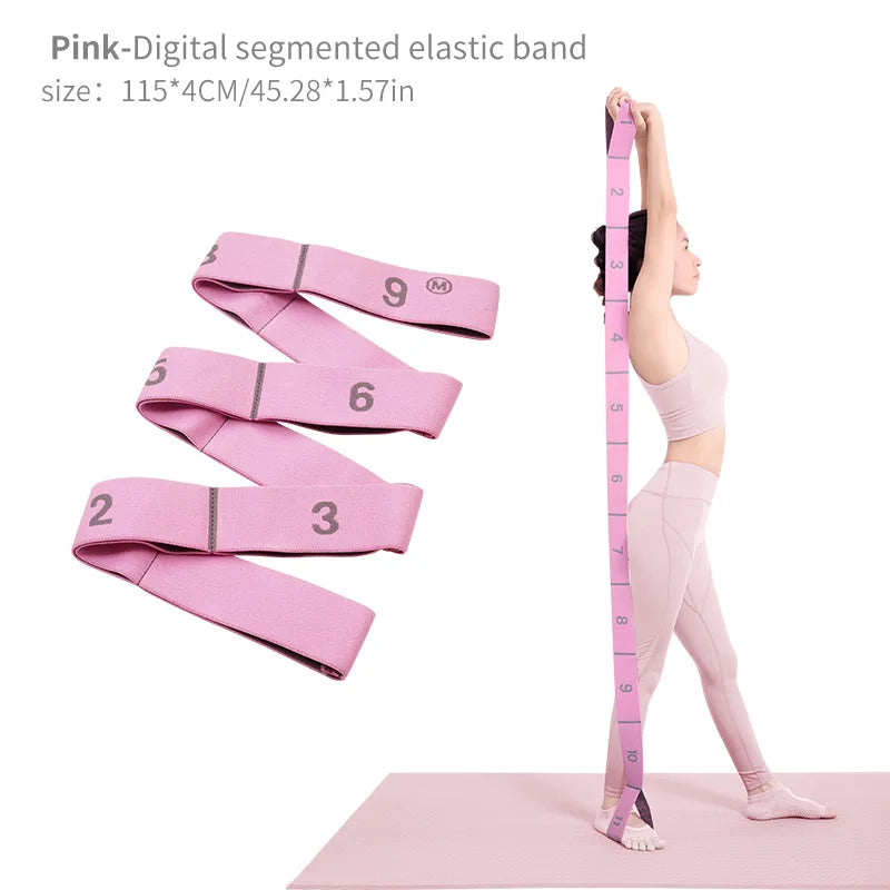 Elastic Yoga Stretching Strap with Loops – Multi-Sport Flexibility Band