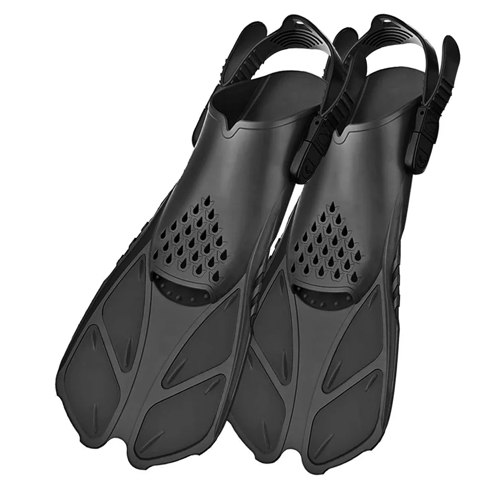 Adjustable Silicone Snorkel Fins – Open Heel Flippers