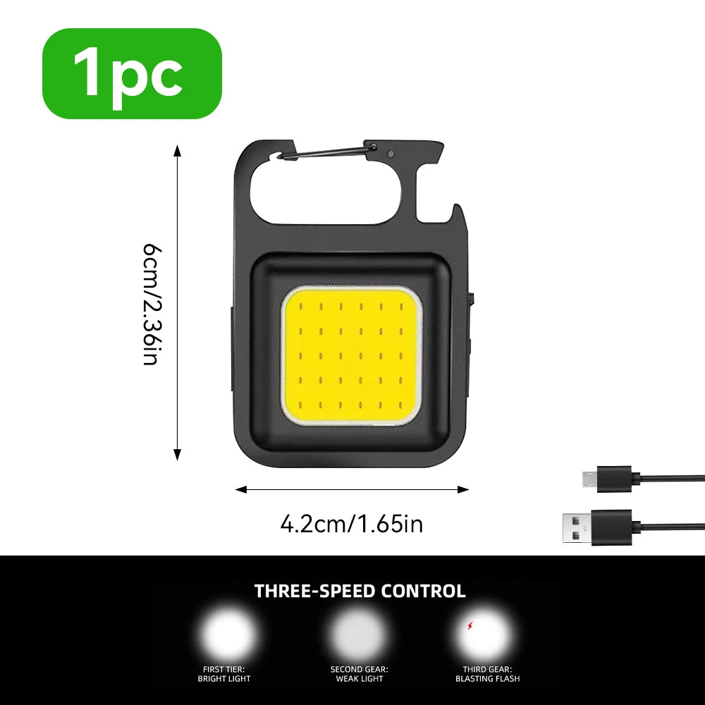 1/2Pcs Mini COB Keychain Work Light – Emergency LED Flashlight