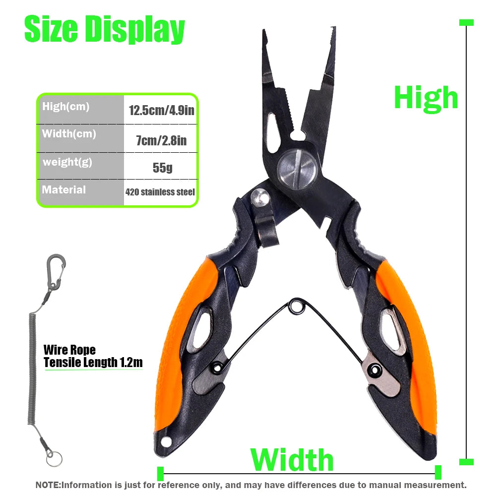 Multifunctional 420 Stainless Steel Fishing Pliers – Line Cutter & Hook Remover