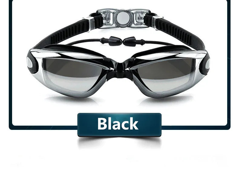Adult Anti-Fog UV Swimming Goggles with Earplugs