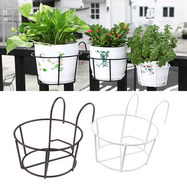 Iron Hanging Plant Rack for Balcony or Fence