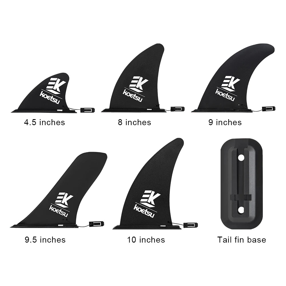 Detachable Longboard Paddle Board Fin – 10 to 4.5 Inch Surfboard Tail Fin