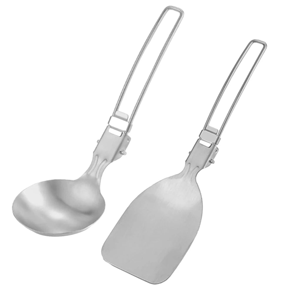 Folding Spatula Spoon – Stainless Steel Outdoor Cooking Tool