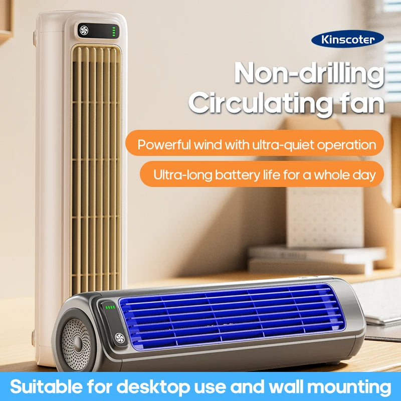 KINSCOTER Rechargeable Desktop Air Conditioner Fan – Wall-Mount, 3-Speed Cooling