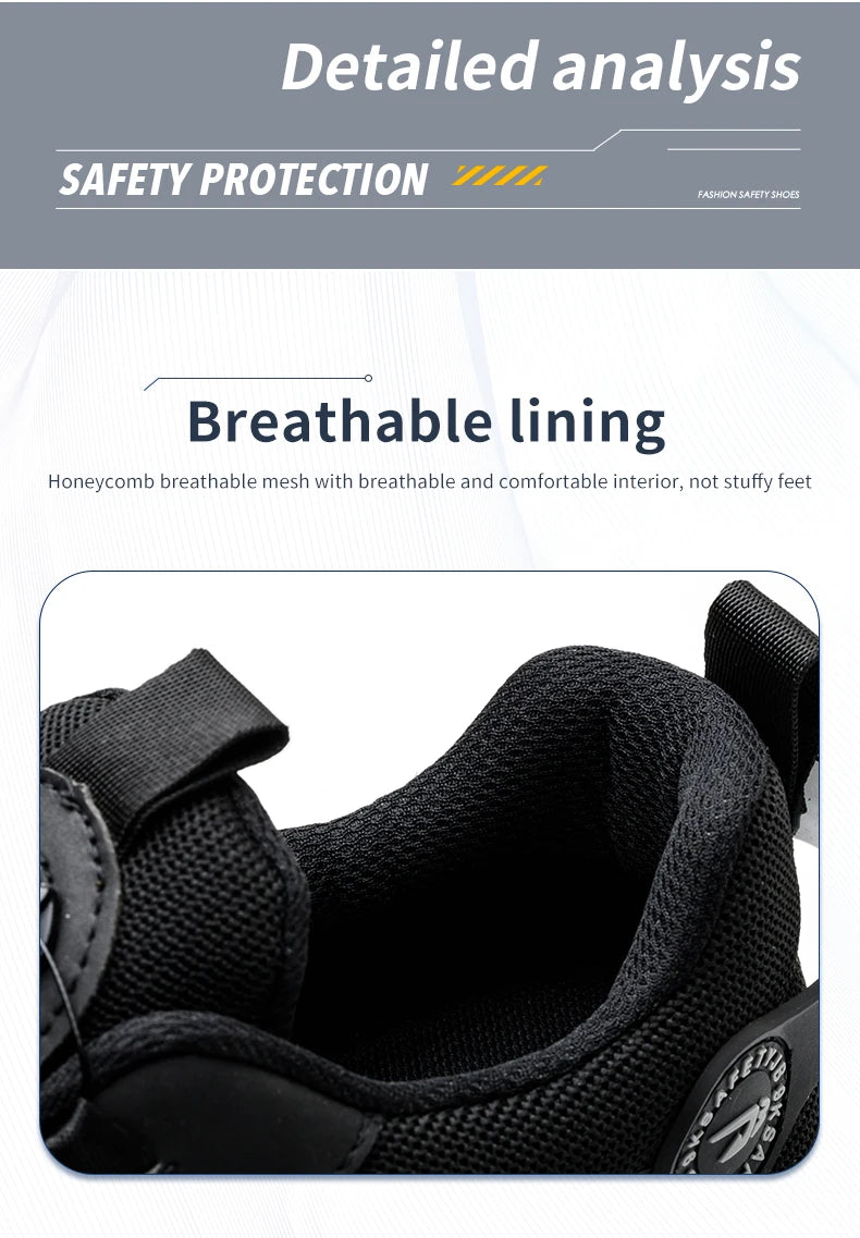 Men’s Safety Work Shoes – Anti-Smash, Anti-Puncture with Rotating Buckle