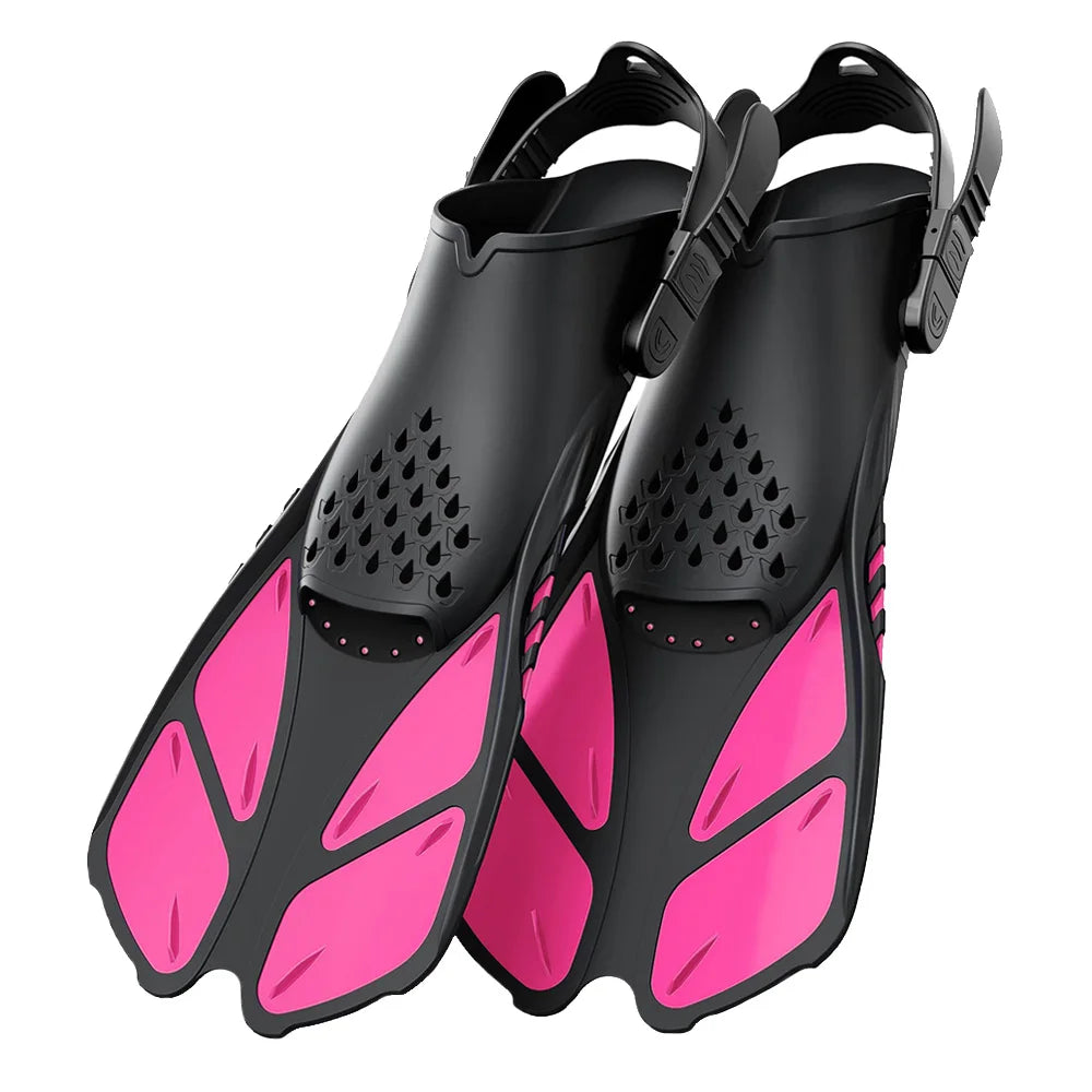 Adjustable Silicone Snorkel Fins – Open Heel Flippers