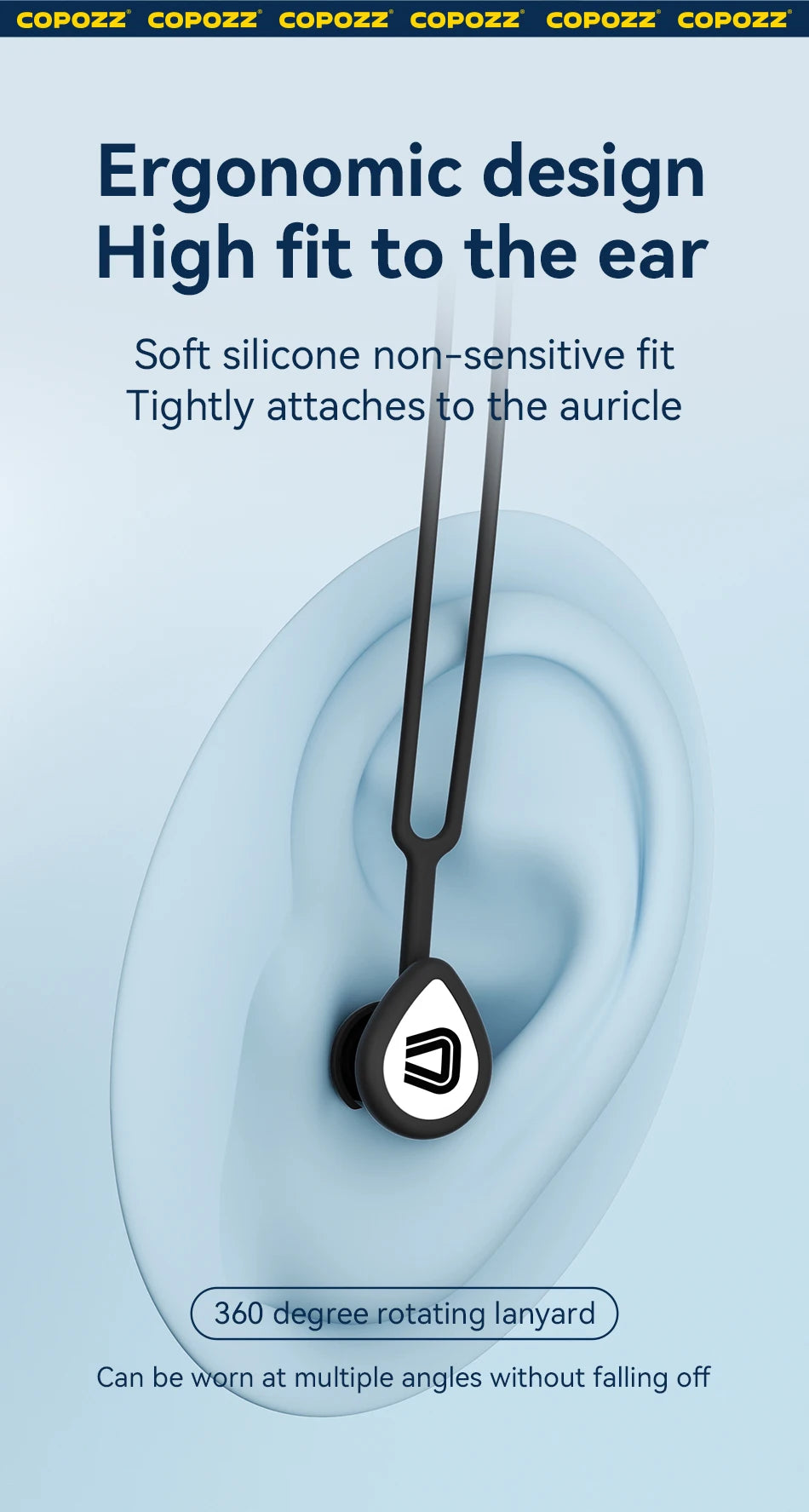 COPOZZ Silicone Swimming Earplugs & Nose Clip Set