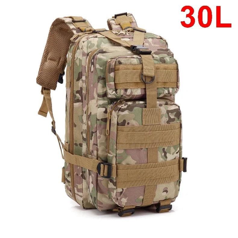 30/50L Tactical Backpack – MOLLE Survival Pack for Hiking, Travel & Hunting