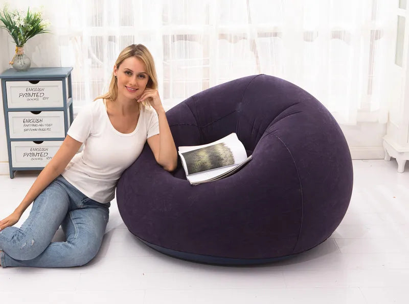 Large Inflatable PVC Lazy Sofa – Portable Lounger Bean Bag for Indoor & Outdoor
