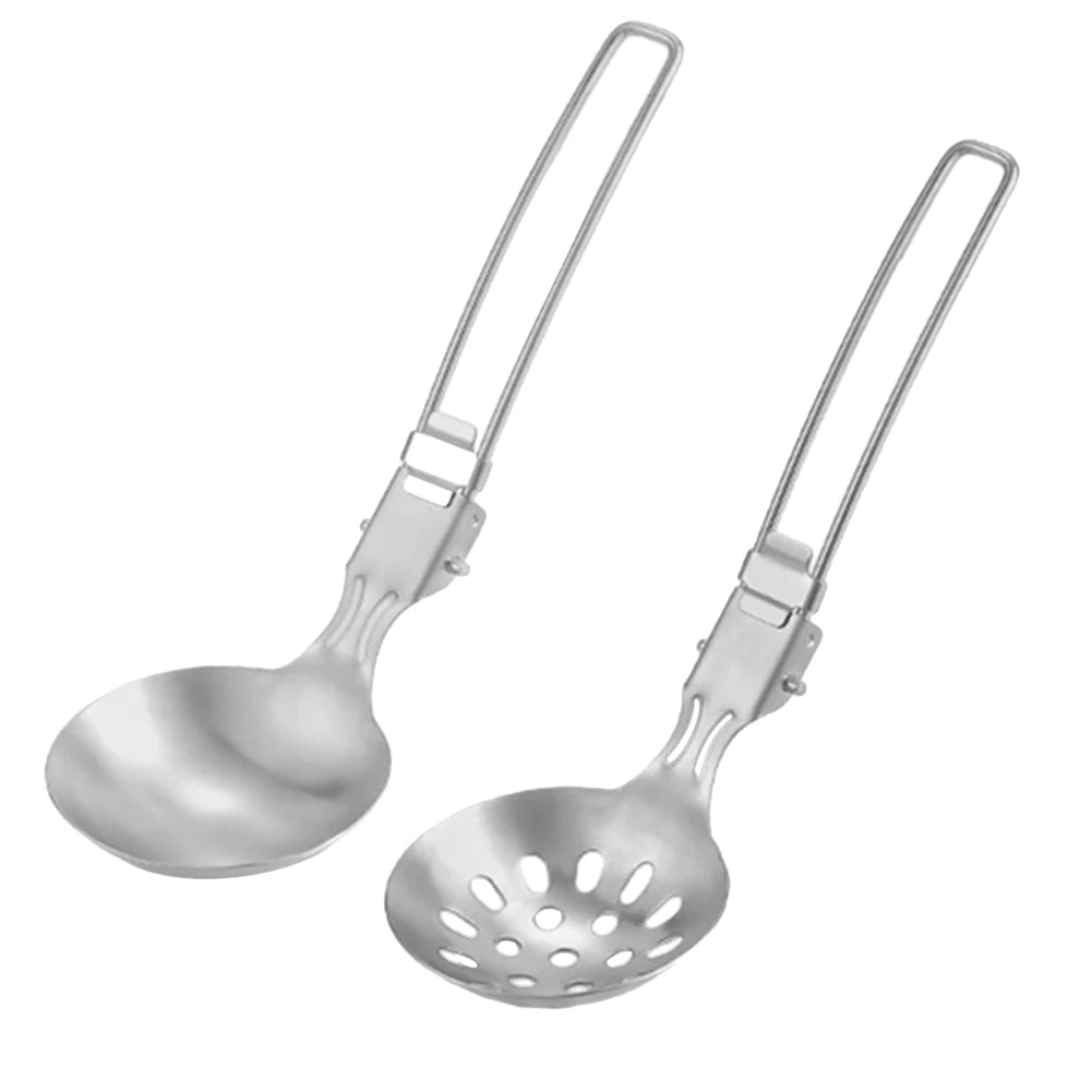 Folding Spatula Spoon – Stainless Steel Outdoor Cooking Tool