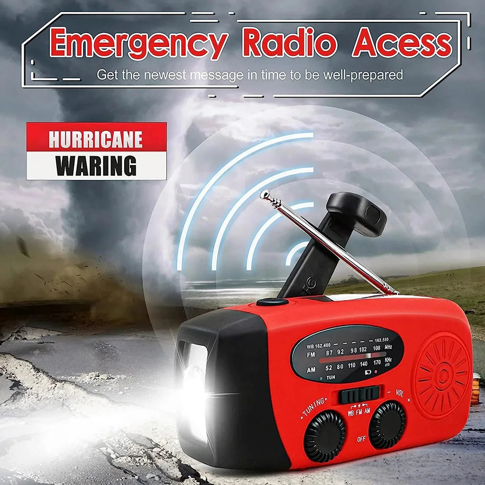 Solar Hand Crank Camping Light with AM/FM Radio