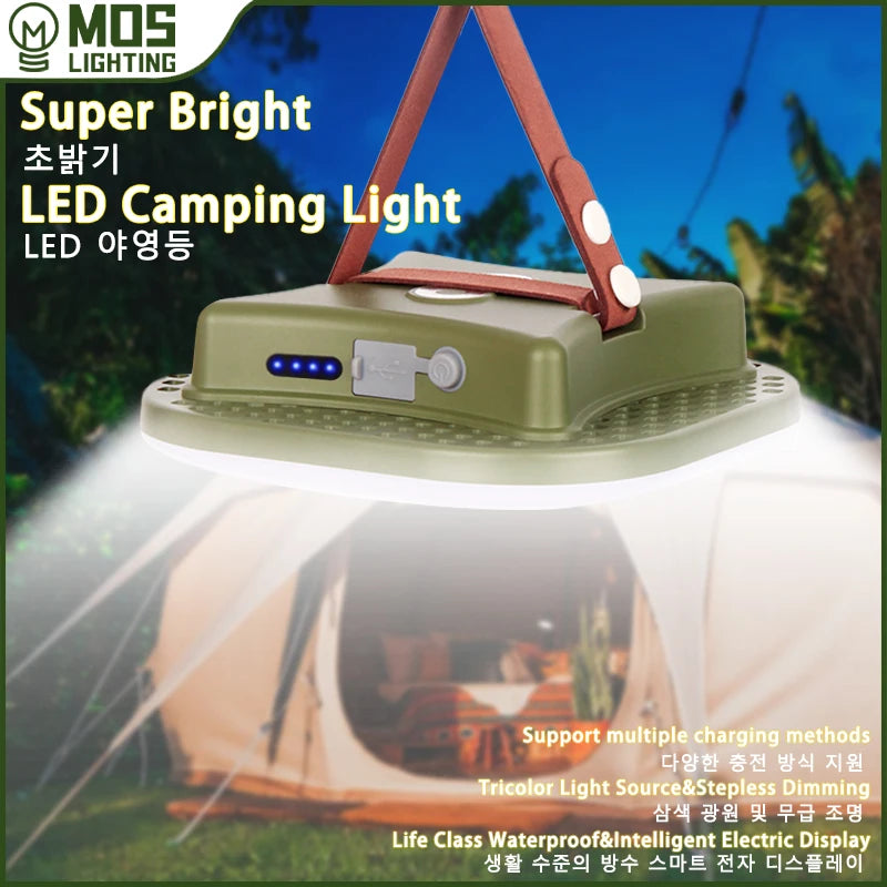MOSLIGHTING 80W Solar Camping Lantern – Zoom Torch with Magnet & Strong LED Light