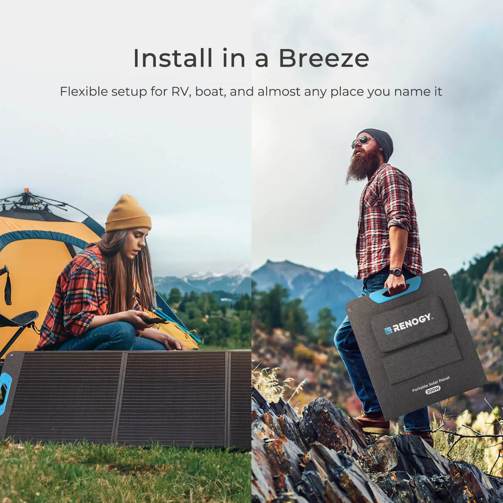 Renogy 200W Foldable Solar Panel – IP65 Waterproof Portable Charger for Camping & RV