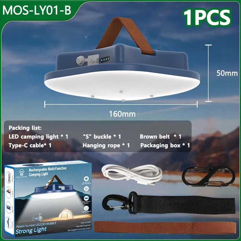 MOSLIGHTING 80W Solar Camping Lantern – Zoom Torch with Magnet & Strong LED Light