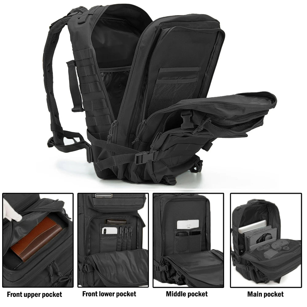30/50L Tactical Backpack – MOLLE Survival Pack for Hiking, Travel & Hunting