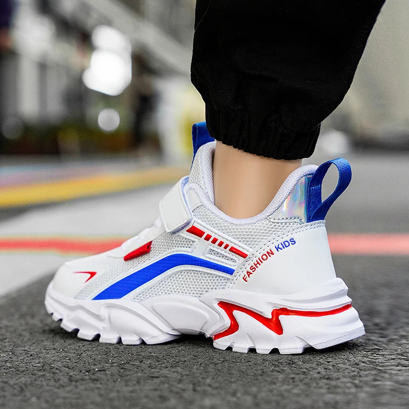 Lightweight Kids' Black Mesh Sneakers – Breathable & Non-Slip