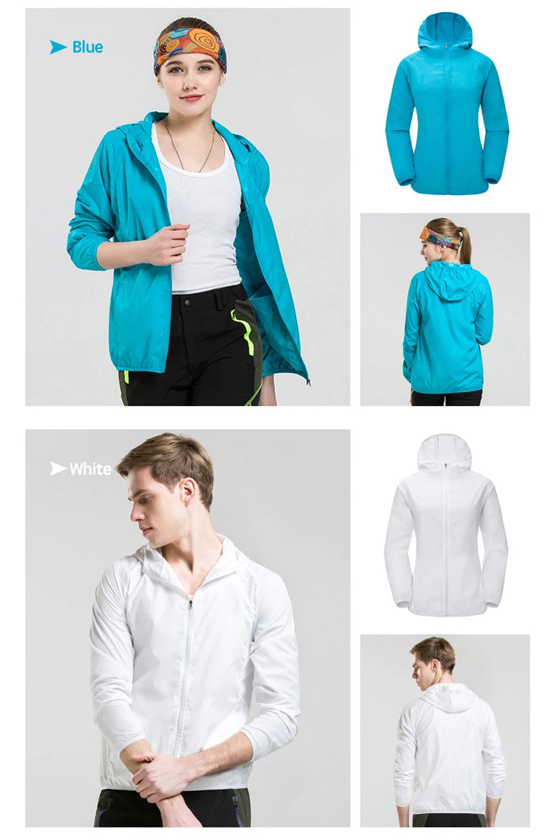 JNLN Waterproof Camping Rain Jacket – Quick-Dry Windbreaker with Pockets