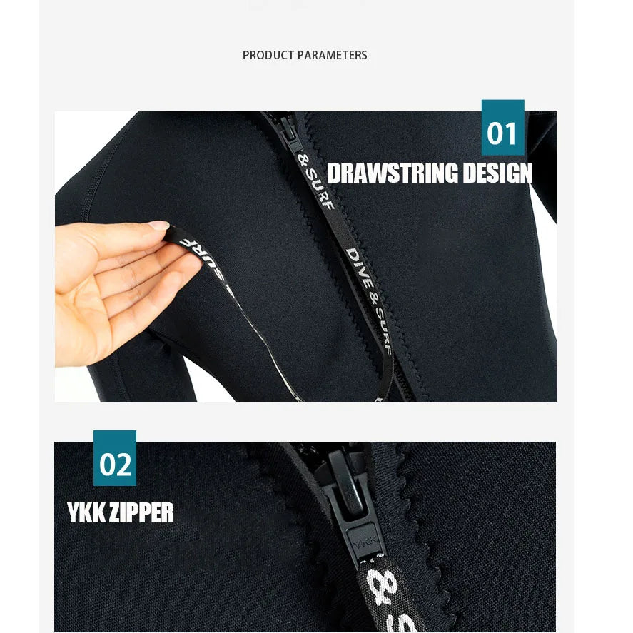 3MM Neoprene Wetsuit for Men – Full Body Diving & Surfing Suit
