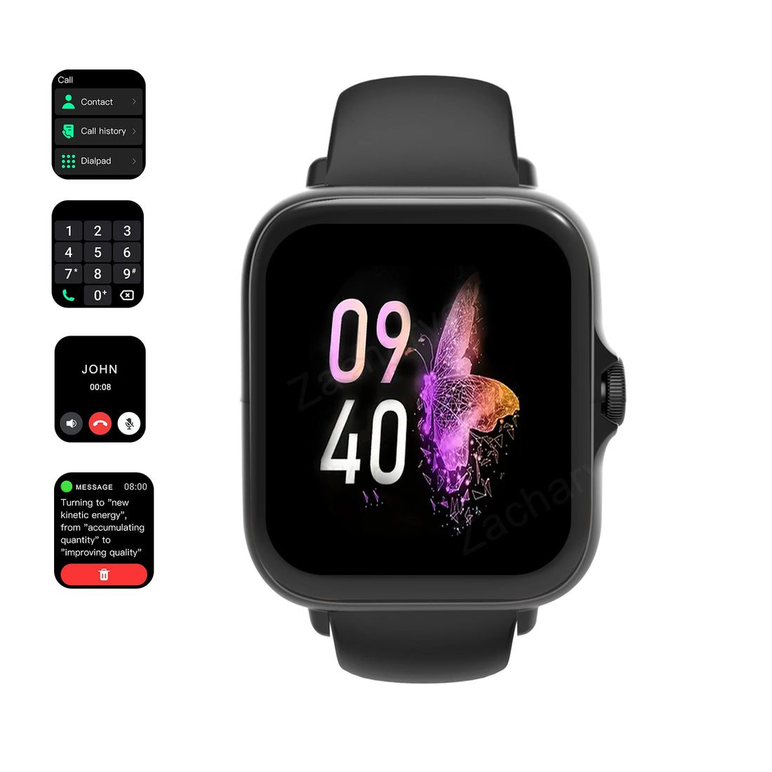 Bluetooth Smartwatch – Touch Dial, Music & Fitness Tracker