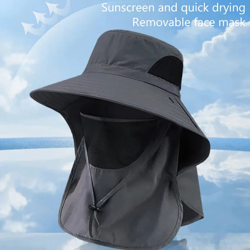 UV Protection Summer Sun Hat with Neck Flap – Unisex Outdoor Cap