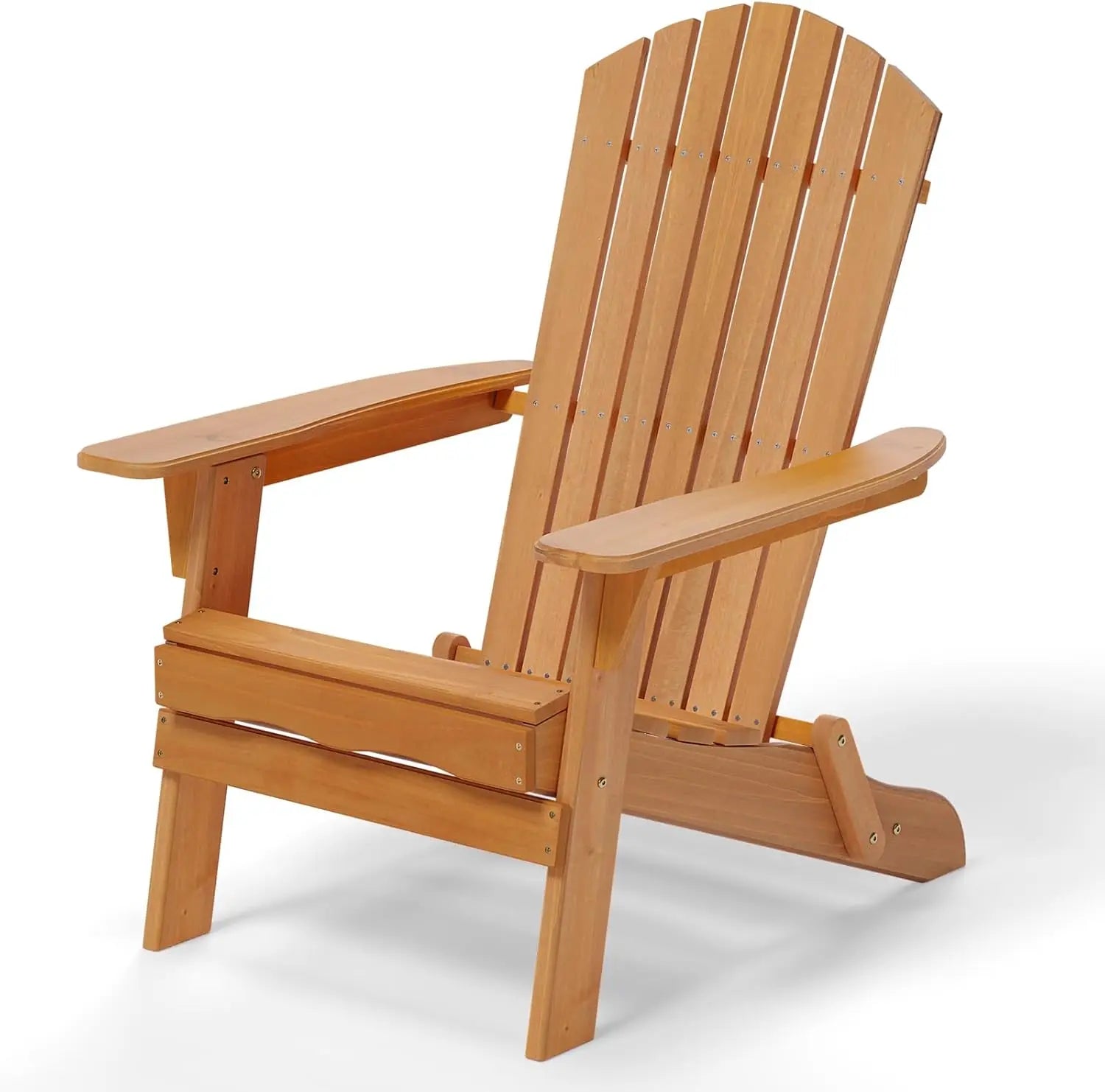 Folding Wooden Adirondack Chair for Patio, Porch, Fire Pit & Outdoor Use