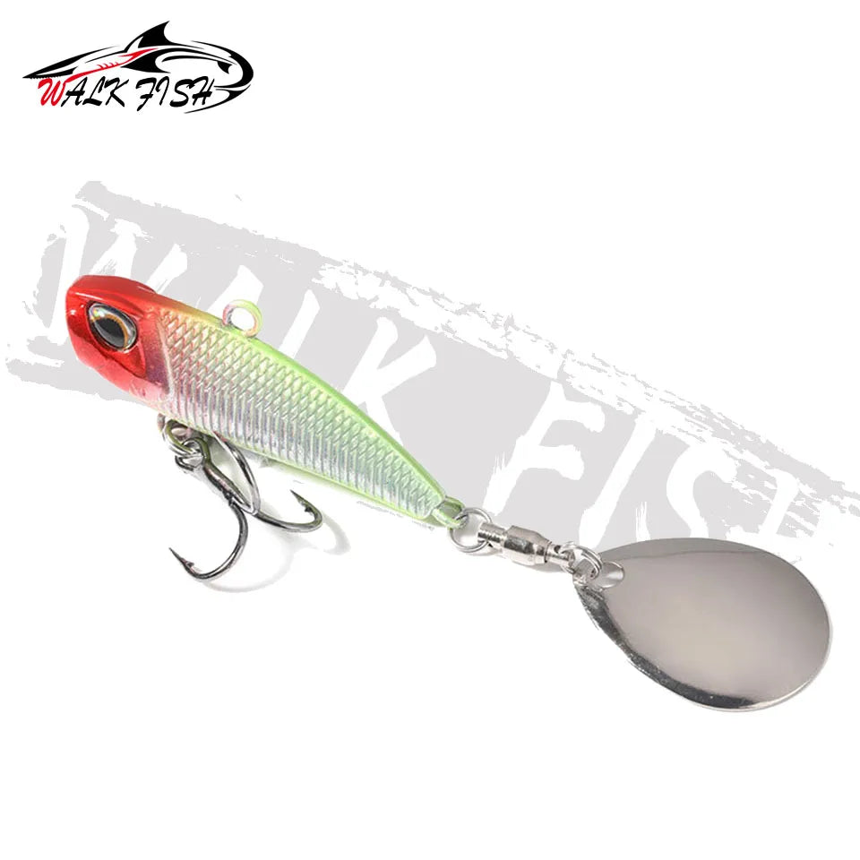 WALK FISH Metal Spinner Bait VIB Lure – 7g/11g/15g/21g Trolling Wobbler with Rotating Tail