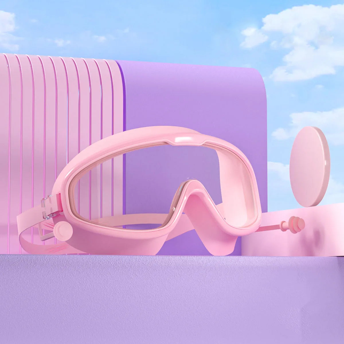 Large Frame Waterproof HD Swimming Goggles with Earplugs – For Adults & Kids