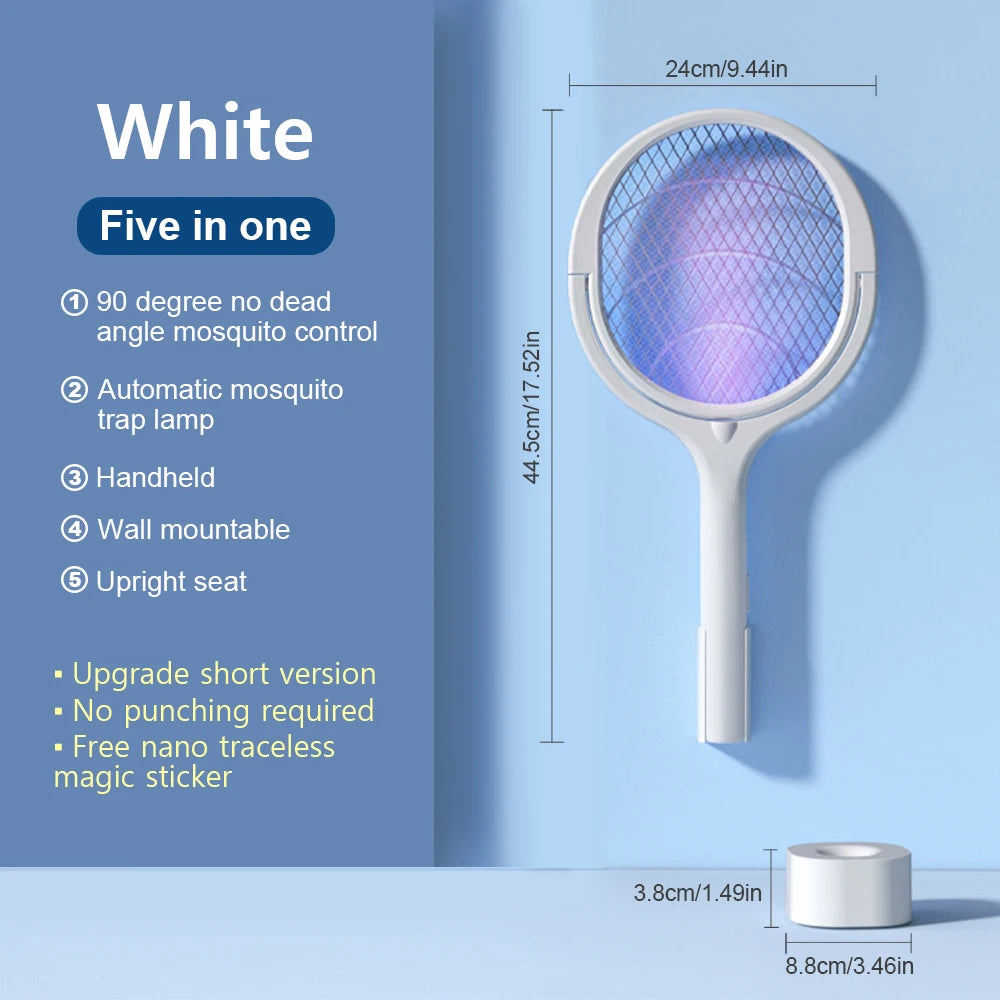 3500V 5-in-1 USB Rechargeable Killer Lamp – Bug Zapper &Mosquito  Swatter
