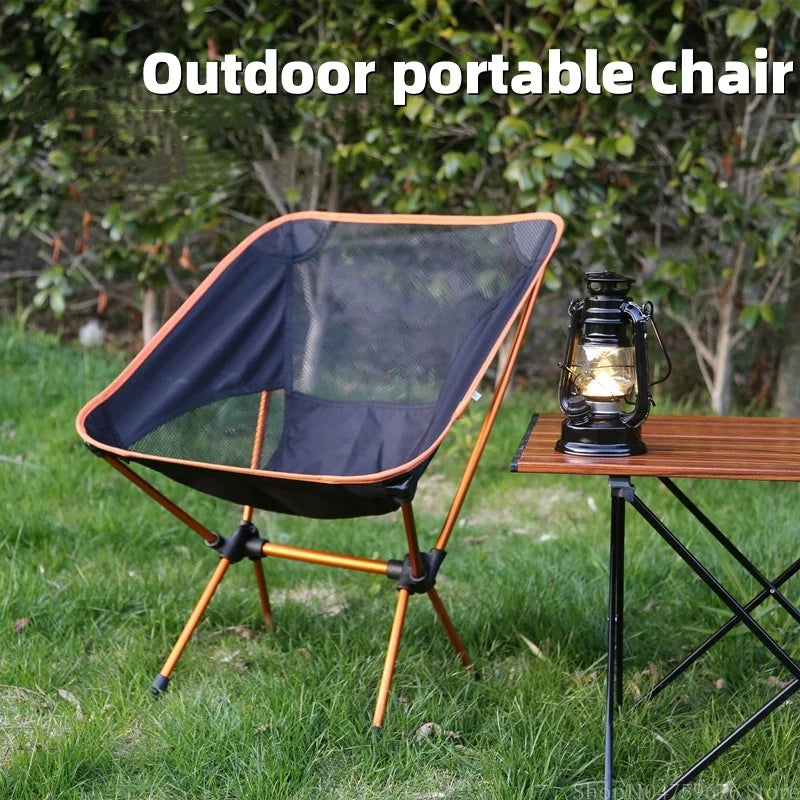 Ultralight Foldable Outdoor Chair – Camping, Fishing, Reclining Moon Chair