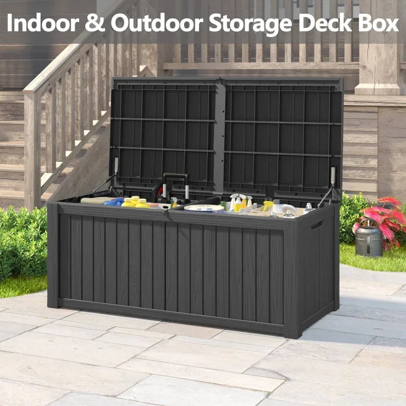 Resin Outdoor Storage Deck Box – 150/100/32 Gallon Weather-Resistant Patio Organizer