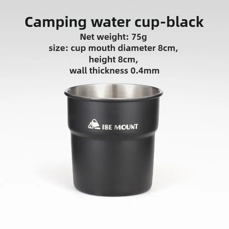 ISE MOUNT Stainless Steel Camping Cup with Storage Bag